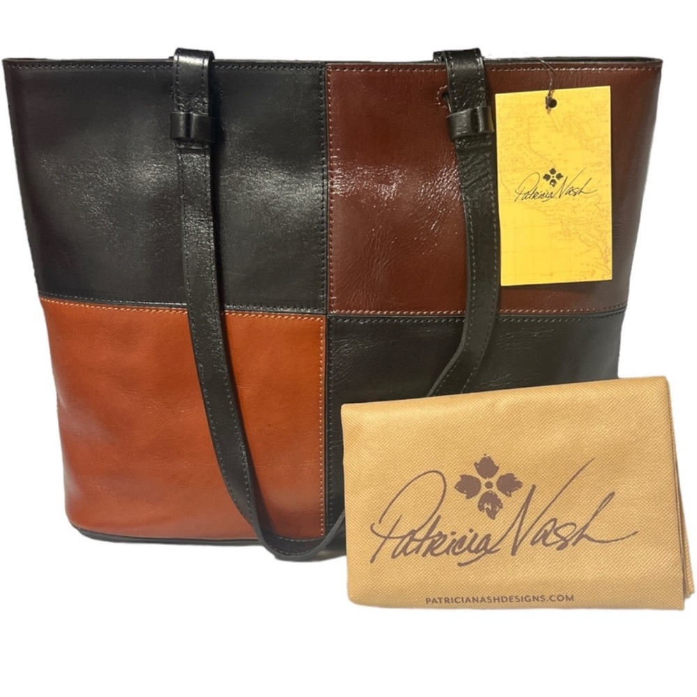 Patricia Nash Genuine Leather Colorblock Tote